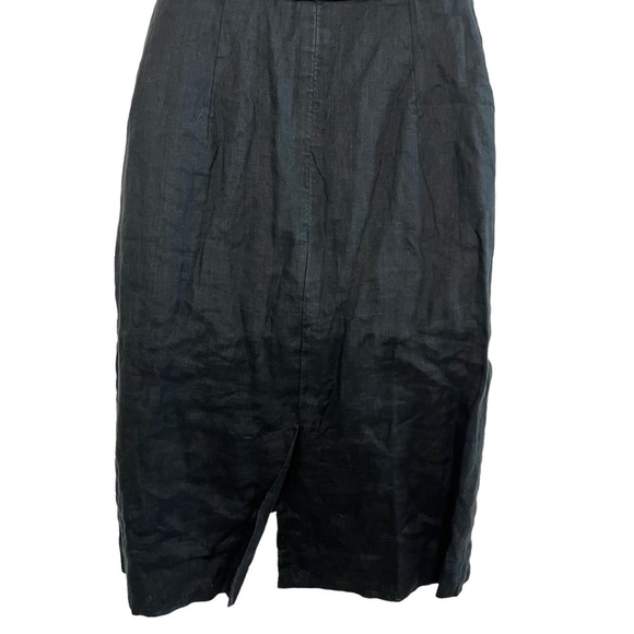 ANN TAYLOR LOFT Black 100% Linen Sleeveless Mini Length Lined High Neck Dress 6 - Picture 12 of 16